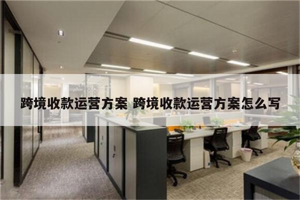 跨境收款运营方案 跨境收款运营方案怎么写