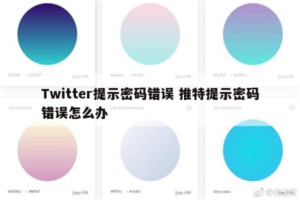 Twitter提示密码错误 推特提示密码错误怎么办