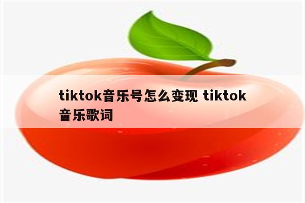 tiktok音乐号怎么变现 tiktok音乐歌词
