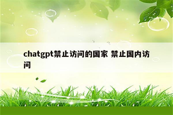 chatgpt禁止访问的国家 禁止国内访问