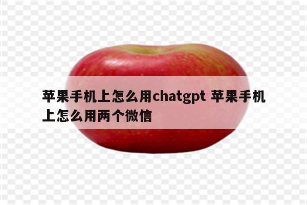 苹果手机上怎么用chatgpt 苹果手机上怎么用两个微信