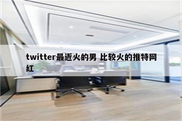twitter最近火的男 比较火的推特网红