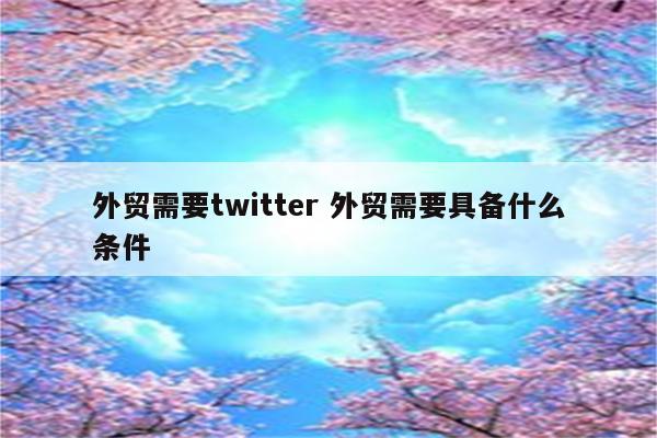 外贸需要twitter 外贸需要具备什么条件