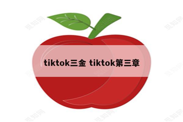 tiktok三金 tiktok第三章