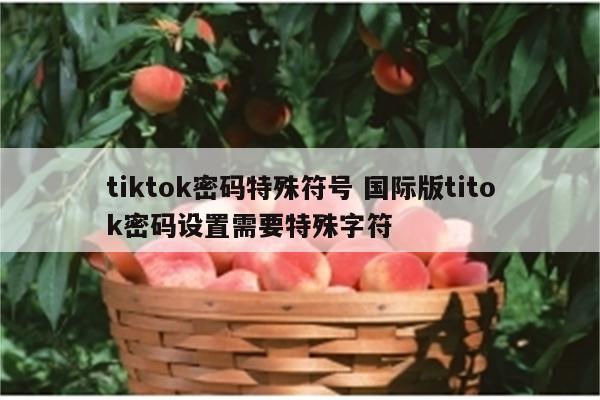 tiktok密码特殊符号 国际版titok密码设置需要特殊字符