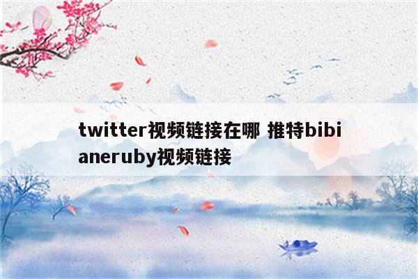 twitter视频链接在哪 推特bibianeruby视频链接