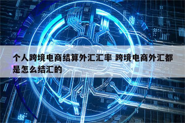 个人跨境电商结算外汇汇率 跨境电商外汇都是怎么结汇的