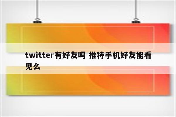 twitter有好友吗 推特手机好友能看见么