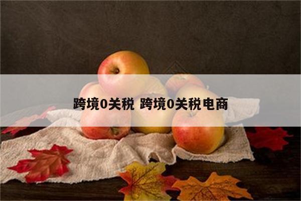 跨境0关税 跨境0关税电商