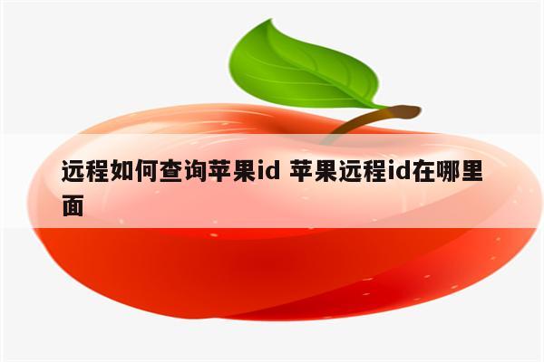 远程如何查询苹果id 苹果远程id在哪里面