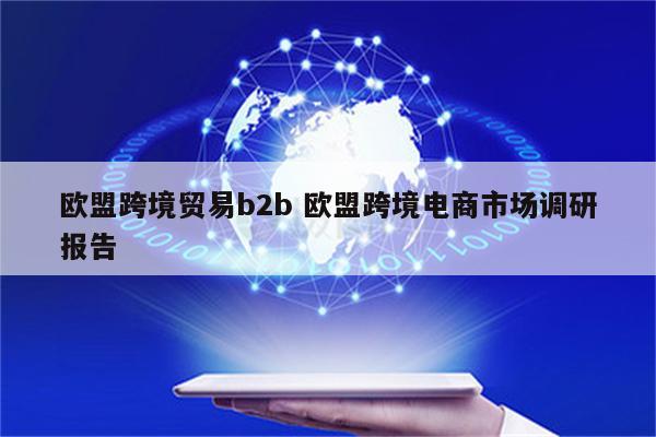 欧盟跨境贸易b2b 欧盟跨境电商市场调研报告