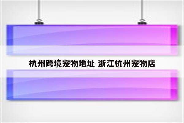 杭州跨境宠物地址 浙江杭州宠物店