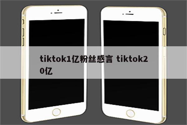 tiktok1亿粉丝感言 tiktok20亿