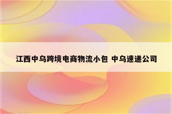 江西中乌跨境电商物流小包 中乌速递公司
