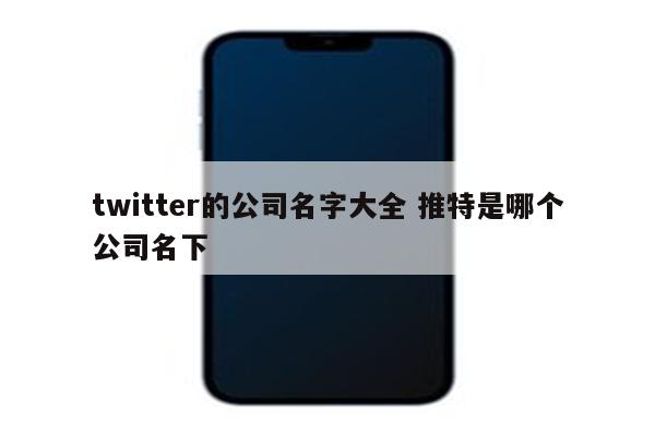 twitter的公司名字大全 推特是哪个公司名下