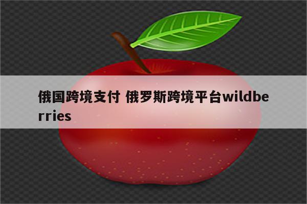 俄国跨境支付 俄罗斯跨境平台wildberries