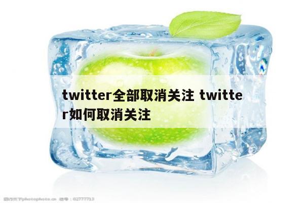 twitter全部取消关注 twitter如何取消关注