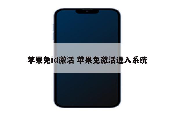 苹果免id激活 苹果免激活进入系统