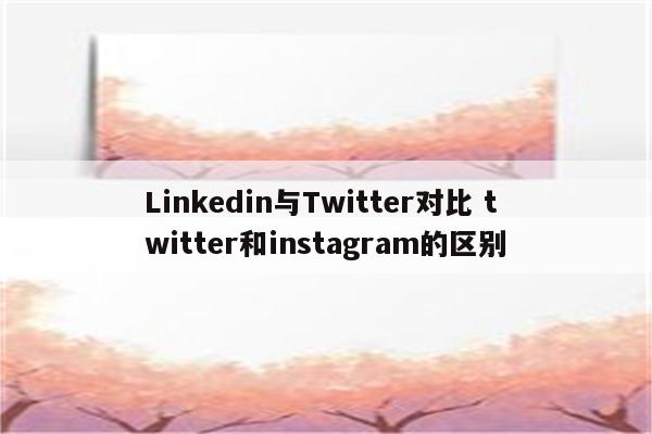 Linkedin与Twitter对比 twitter和instagram的区别