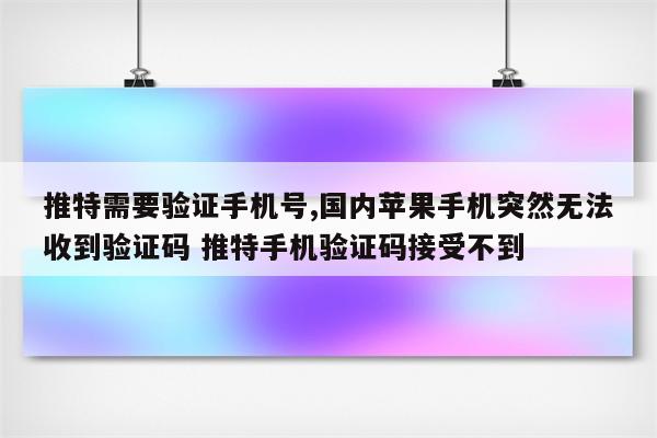 推特需要验证手机号,国内苹果手机突然无法收到验证码 推特手机验证码接受不到