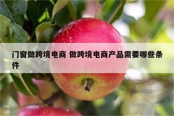 门窗做跨境电商 做跨境电商产品需要哪些条件