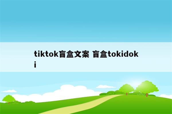 tiktok盲盒文案 盲盒tokidoki
