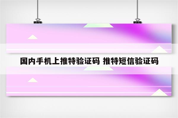 国内手机上推特验证码 推特短信验证码
