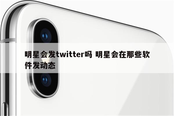 明星会发twitter吗 明星会在那些软件发动态