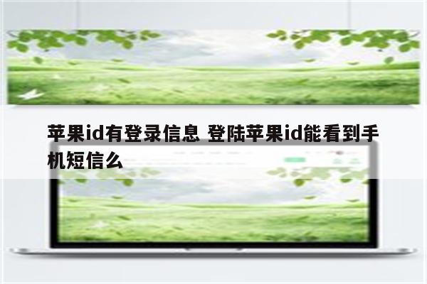 苹果id有登录信息 登陆苹果id能看到手机短信么