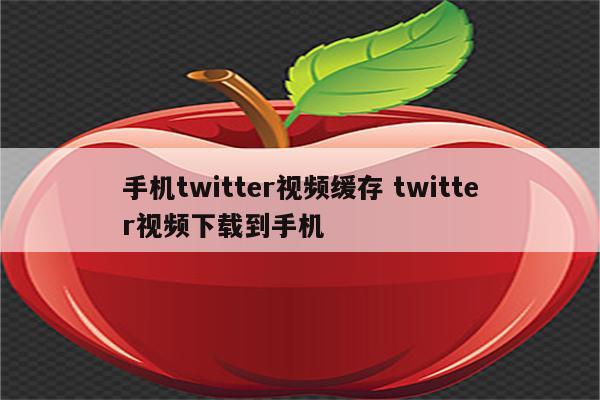 手机twitter视频缓存 twitter视频下载到手机