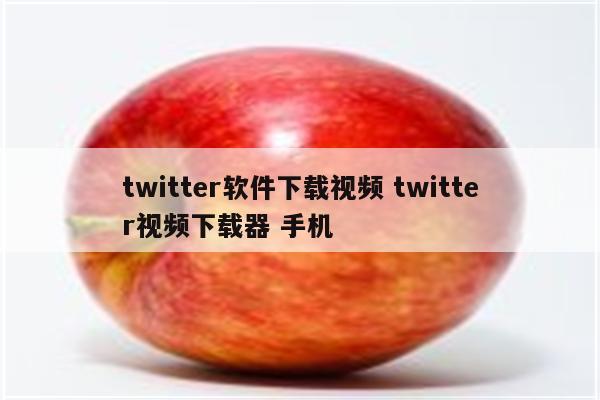 twitter软件下载视频 twitter视频下载器 手机
