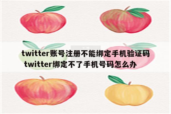 twitter账号注册不能绑定手机验证码 twitter绑定不了手机号码怎么办