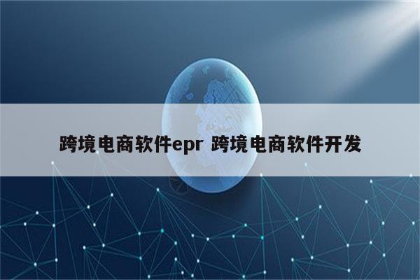 跨境电商软件epr 跨境电商软件开发