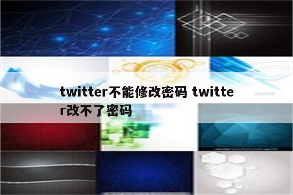 twitter不能修改密码 twitter改不了密码