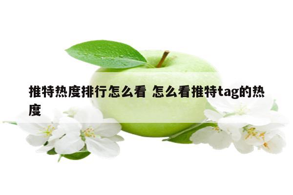 推特热度排行怎么看 怎么看推特tag的热度