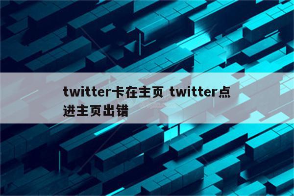 twitter卡在主页 twitter点进主页出错