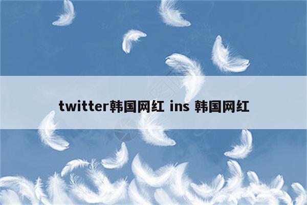 twitter韩国网红 ins 韩国网红