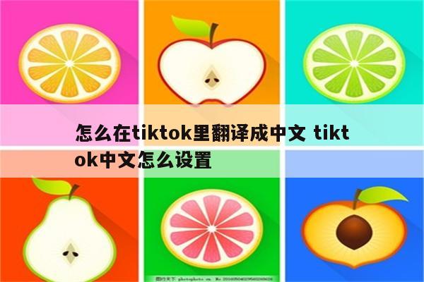 怎么在tiktok里翻译成中文 tiktok中文怎么设置
