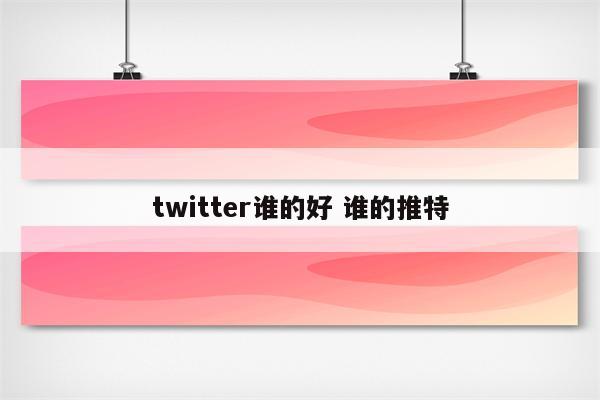 twitter谁的好 谁的推特