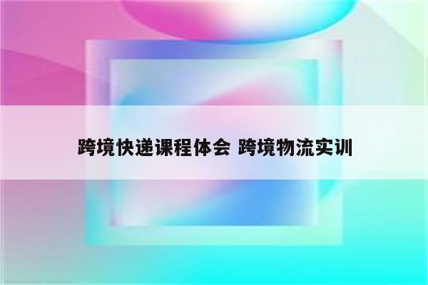 跨境快递课程体会 跨境物流实训
