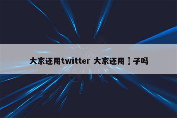 大家还用twitter 大家还用褯子吗