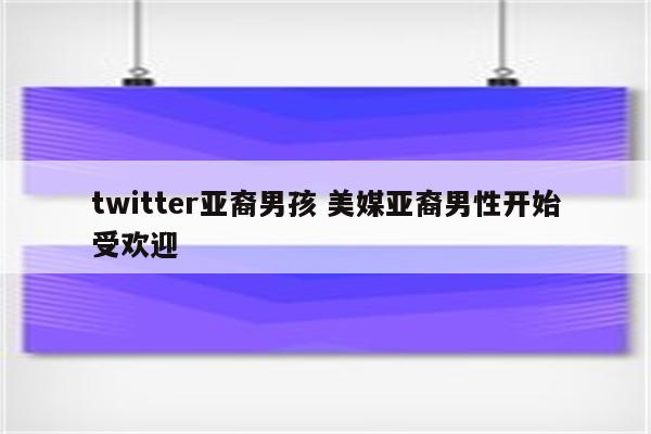 twitter亚裔男孩 美媒亚裔男性开始受欢迎