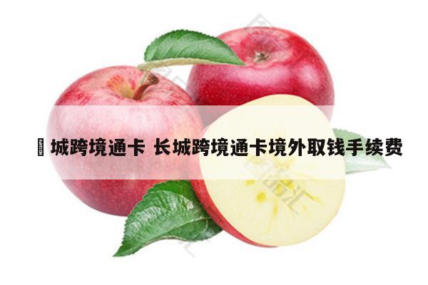 長城跨境通卡 长城跨境通卡境外取钱手续费