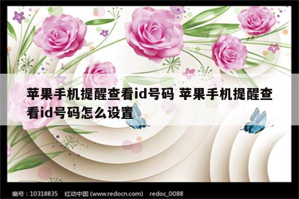 苹果手机提醒查看id号码 苹果手机提醒查看id号码怎么设置
