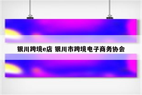 银川跨境e店 银川市跨境电子商务协会