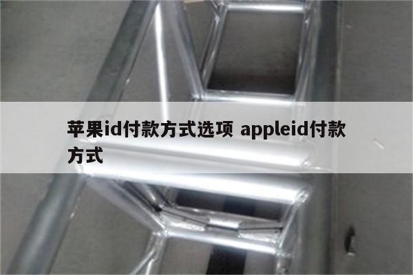 苹果id付款方式选项 appleid付款方式