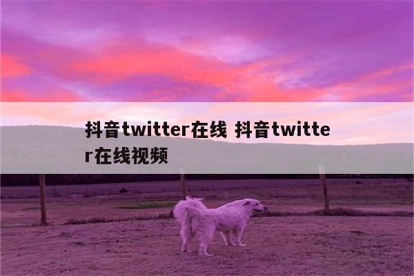 抖音twitter在线 抖音twitter在线视频