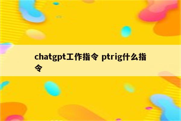 chatgpt工作指令 ptrig什么指令