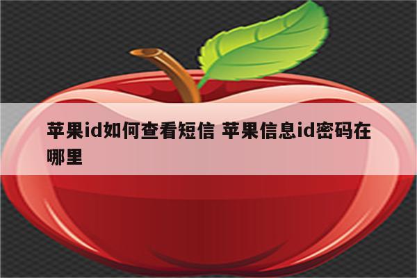 苹果id如何查看短信 苹果信息id密码在哪里