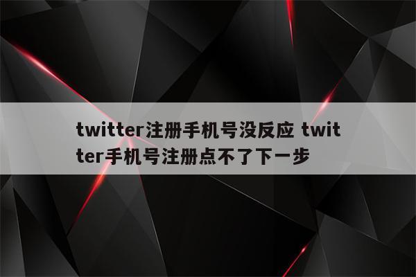 twitter注册手机号没反应 twitter手机号注册点不了下一步